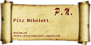 Pitz Nikolett névjegykártya
